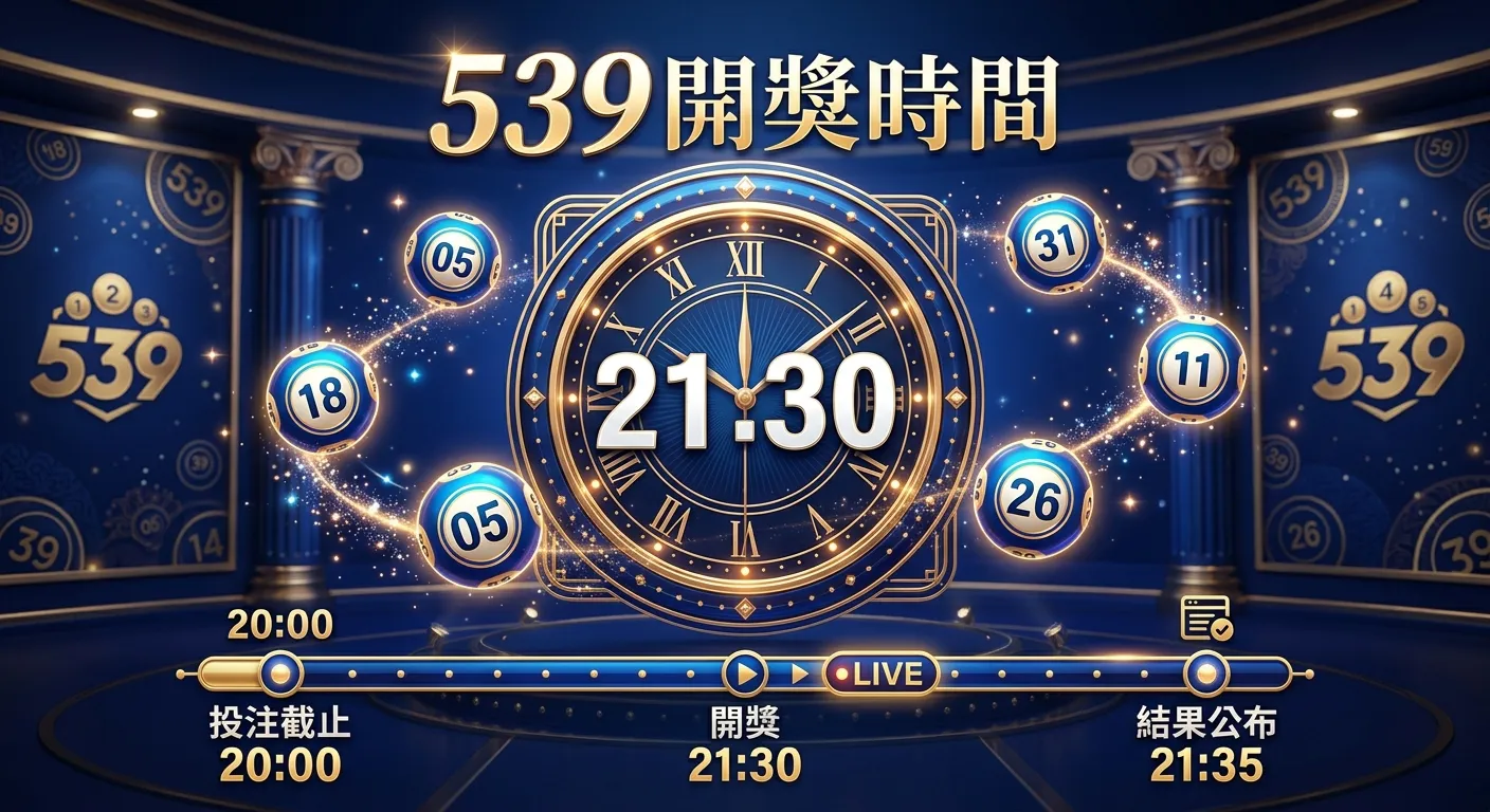 今彩539開獎時間幾點？2026 即時開獎查詢與投注截止時間