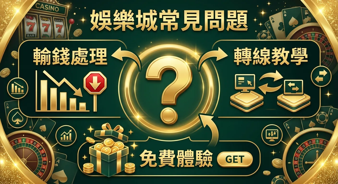 2026 娛樂城常見問題：輸錢怎麼辦、轉線教學、免費體驗全攻略
