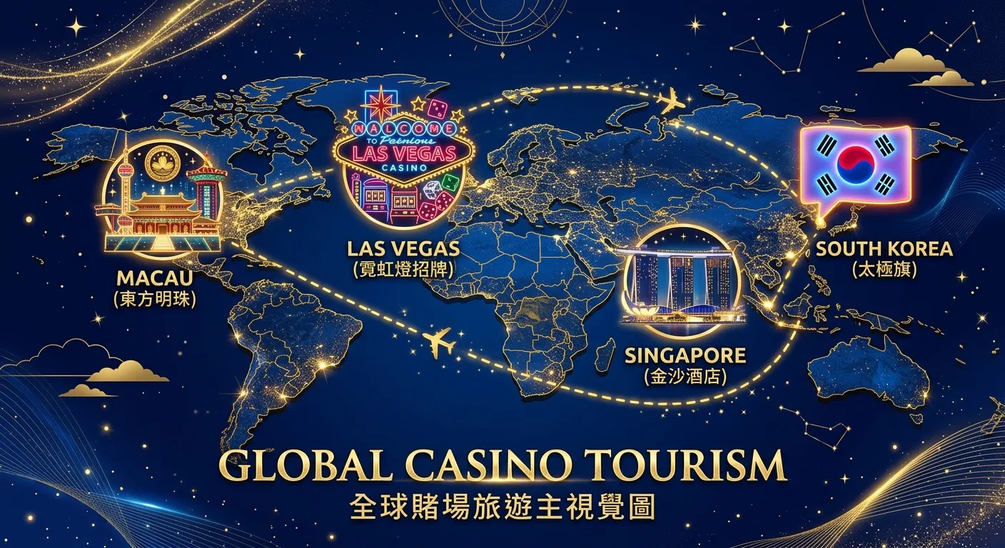 2026 全球賭場旅遊完整攻略：澳門、拉斯維加斯、新加坡、韓國賭場一次搞懂