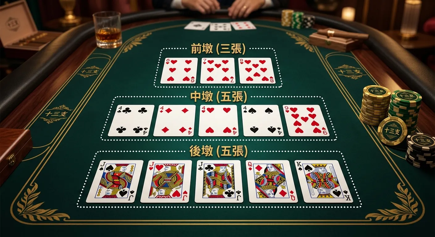 十三支規則完整教學｜2026 牌型大小、排列技巧與計分方式