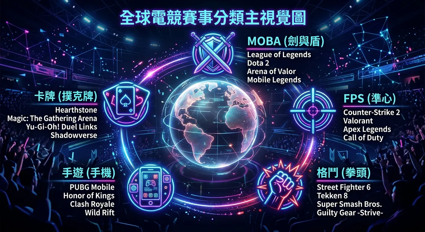 電競比賽項目完整介紹｜2026 Esport 熱門賽事與電競世界盃賽制解析
