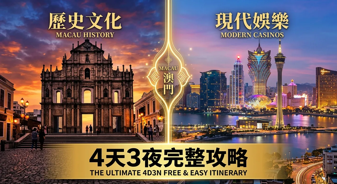 2026 澳門自由行完整攻略：4天3夜行程規劃、交通住宿與賭場體驗指南