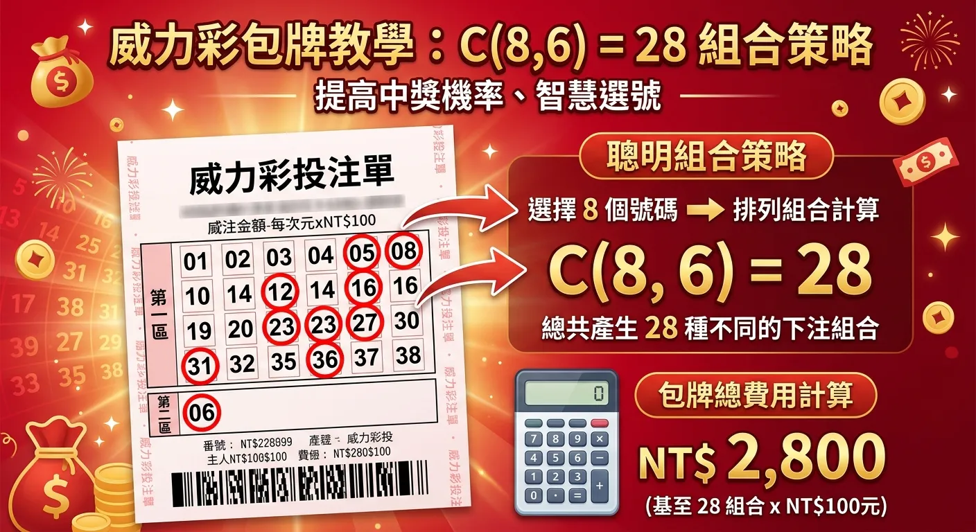 威力彩包牌教學：2026 費用計算公式、5600 元方案與三種策略比較